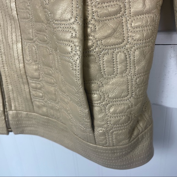 ST JOHN COLLECTION Embroidered Lamb Leather Zip Jacket - Picture 6 of 7